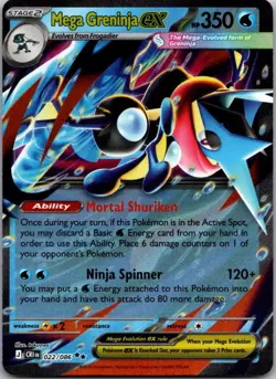 Mega Greninja ex Holo Double Rare ME04: Chaos Rising 022/086 NM - Image 1