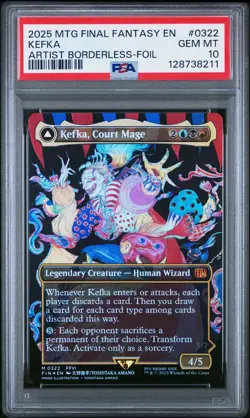 Kefka Magic the Gathering Court Mage Artist Borderless Final Fantasy Foil PSA 10 - Image 1