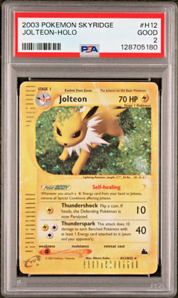 PSA 2 2003 Skyridge Jolteon Holo Foil H12/H32 WOTC E-Reader Series Pokemon - Image 1