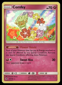 Comfey 93/145 Holo Holo Rare Guardians Rising Pokemon Holo Near Mint - Image 1
