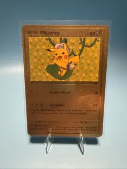 POKEMON TCG PIKACHU GOLD FOIL FAN ART CARD 74/73 LP - Image 1