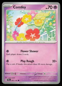 Comfey 63/142 Common Stellar Crown Pokemon Near Mint - Image 1