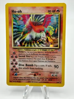 Pokemon TCG Ho-Oh 7/64 Neo Revelation Holo Rare Unlimited HP English 2000 - Image 1
