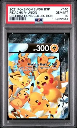 Pokemon Pikachu V-UNION Celebrations Coll. SwSh Promo #140 PSA 10 Gem Mint - Image 1