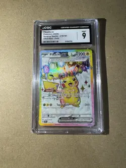 Pokemon TCG CGC 9 Pikachu ex 219/191 SV08 Surging Sparks Ultra Rare Holo - Image 1