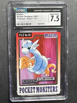 CGC Near Mint 7.5 Dratini NO. 147 Bandai Carddass Pokemon Japanese G103 - Image 1