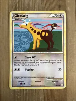 1x - Girafarig - 64/123 - Common - MP English Pokemon HeartGold So - Image 1
