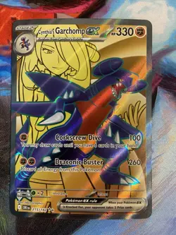 Pokemon TCG Cynthia's Garchomp EX 215/182 Full Art Destined Rivals - Image 2