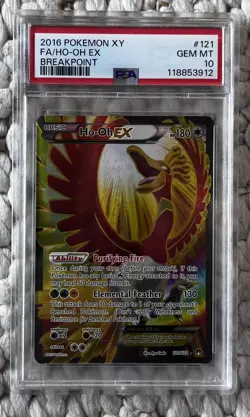 PSA 10 Ho-Oh EX 121/122 Full Art Ultra Rare Holo XY Breakpoint 2015 Pokemon - Image 1
