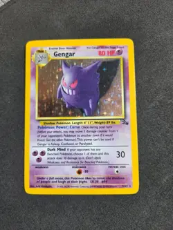 Pokemon Gengar 5/62 Fossil Holo Rare Vintage WOTC MP/LP - Image 2
