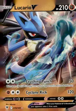 Lucario V 078/189 Holo V Rare Astral Radiance Pokemon Lightly Played - Image 1