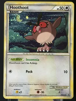 3x SWIRLS 🌀 Pokemon Hoothoot HGSS05 HeartGold SoulSilver Black Star Promo LP - Image 1