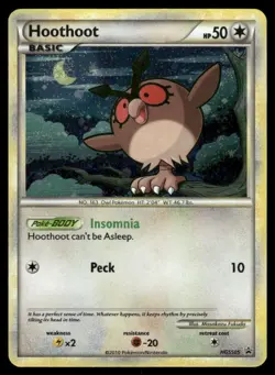 3x SWIRLS 🌀 Pokemon Hoothoot HGSS05 HeartGold SoulSilver Black Star Promo LP - Image 2