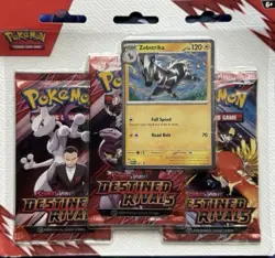 Pokemon TCG Destined Rivals Zebstrika 13x 3-Pack 1x Kangaskhan Triple Blister - Image 1
