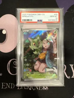 2025 POKEMON SIMPLIFIED CHINESE CBB1 C-GEM PACK VOL 1 #09 SPRIGATITO PSA 10 - Image 1