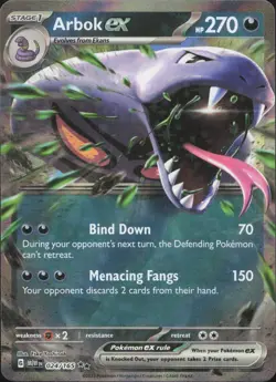 Arbok ex 024/165 Double Rare 151 Pokemon Near Mint - Image 1