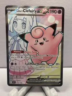 Pokemon Lillie's Clefairy ex 173/159 Journey Together Full Art NM - Image 1