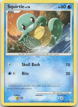 Squirtle 96/127 Common Platinum Pokemon TCG LP - Image 1