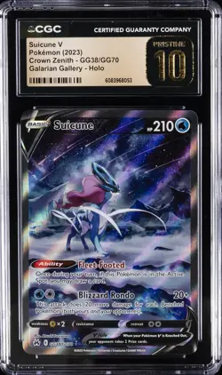 2023 POKEMON CROWN ZENITH GALARIAN GALLERY - HOLO SUICUNE V CGC 10 PRISTINE - Image 1