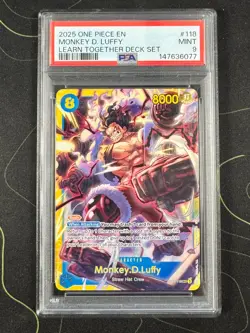 Monkey D Luffy OP11-118 SEC Learn Together One Piece English Secret Rare PSA 9 - Image 1