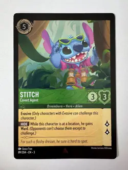 Disney Lorcana Stitch – Covert Agent Oversized Promo Card | Jumbo Foil | NM/M - Image 1