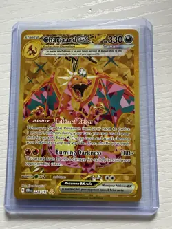 Pokemon TCG Charizard EX Obsidian Flames Hyper Rare Gold Holo Card 228/197 - Image 1