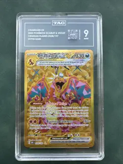Pokemon TCG Charizard EX Obsidian Flames Holo Hyper Rare Card 228/197 TAG 9 - Image 1