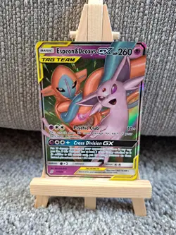 Pokemon TCG Espeon & Deoxys GX 72/236 Sm-Unified Minds Holo Card - Near Mint - Image 1