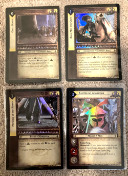LOTR TCG Foil Card Lot: 4 Return of the King Raiders LP+ incl. Bold Men and Grim - Image 1