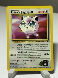 Erika's Jigglypuff Gym Challenge 069/132 MP-LP Pokemon Card - Image 1