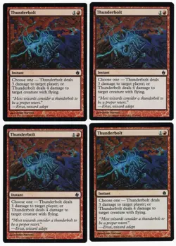 Thunderbolt x4 4x 2010 Premium Deck Series: Fire & Lightning FOIL Red MTG NM AZ1 - Image 1