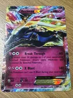 2014 Pokemon XY Base Set 97/146 Xerneas EX Lightly Played - Image 1