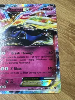 2014 Pokemon XY Base Set 97/146 Xerneas EX Lightly Played - Image 3
