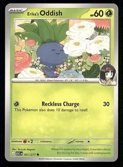 ERIKA'S ODDISH 001/217 COMMON ASCENDED HEROES POKEMON NEAR MINT - Image 1