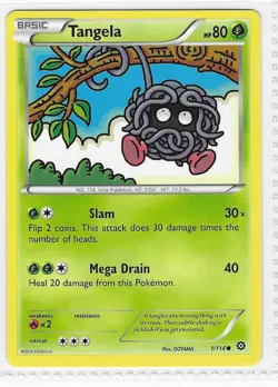 Tangela 1/114 Common Steam Siege Pokemon Near Mint - Image 1