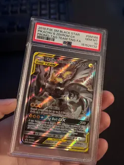 PSA 10 FRESH CERT Pikachu & Zekrom GX Sm Black Star Promo SM168 Tag Team Pokemon - Image 1