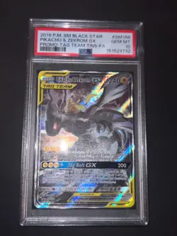PSA 10 FRESH CERT Pikachu & Zekrom GX Sm Black Star Promo SM168 Tag Team Pokemon - Image 3