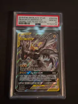 PSA 10 FRESH CERT Pikachu & Zekrom GX Sm Black Star Promo SM168 Tag Team Pokemon - Image 4