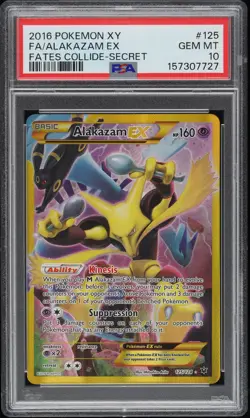 Pokemon Alakazam EX Fates Collide 125/124 Secret PSA 10 - Image 1