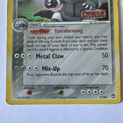 Pokemon TCG Aggron 1/108 Power Keepers Reverse Holo Stamped Dmg/HP - Image 4