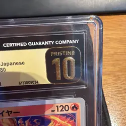 CGC PRISTINE 10 Moltres 014/080 Japanese Inferno X Holo Pokemon Slab - Image 4