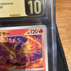 CGC PRISTINE 10 Moltres 014/080 Japanese Inferno X Holo Pokemon Slab - Image 5
