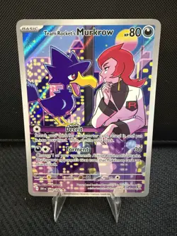 Pokemon TCG Team Rocket's Murkrow #200/182 Illustration Rare Destined Rivals NM - Image 1