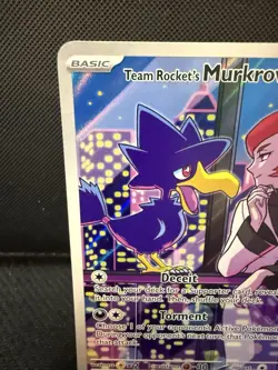 Pokemon TCG Team Rocket's Murkrow #200/182 Illustration Rare Destined Rivals NM - Image 5