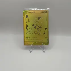 Pikachu V Full Art Gold SWSH145 Pokemon Celebrations Black Star Promo NM - Image 1