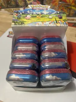 Pokemon TCG Mega Evolution Ascended Heroes Mini Tin Display 10 Sealed Tins - Image 1