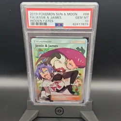Pokemon 2019 Hidden Fates Jessie & James 68/68 Full Art Holo PSA 10 - Image 1