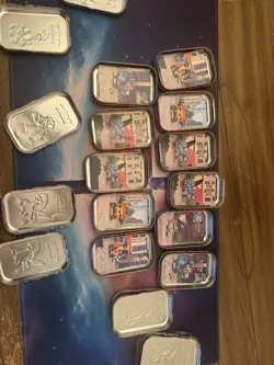 Lot of 11 Empty Pokemon TCG Mini Tins - Lumiose city with art & stickers - Image 2