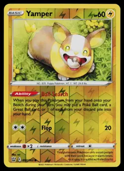 YAMPER 052/163 COMMON BATTLE STYLES POKEMON REVERSE HOLO NM - Image 1