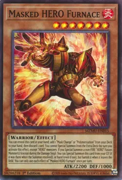 1x Yu-Gi-Oh! Masked HERO Furnace - MZMU-EN015 - Super Rare - 1st Edition - NM - Image 1